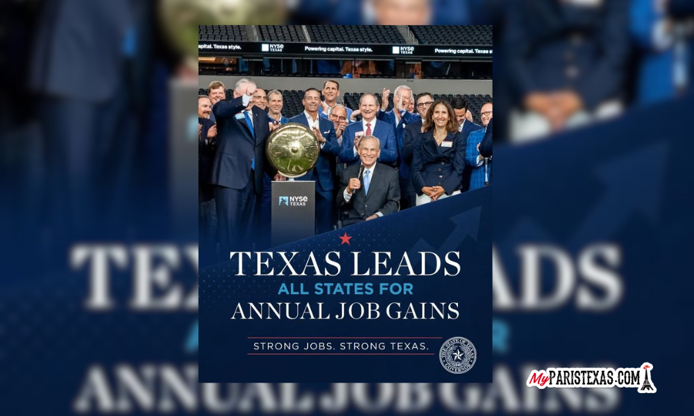 Texas leads all states for annual job gains