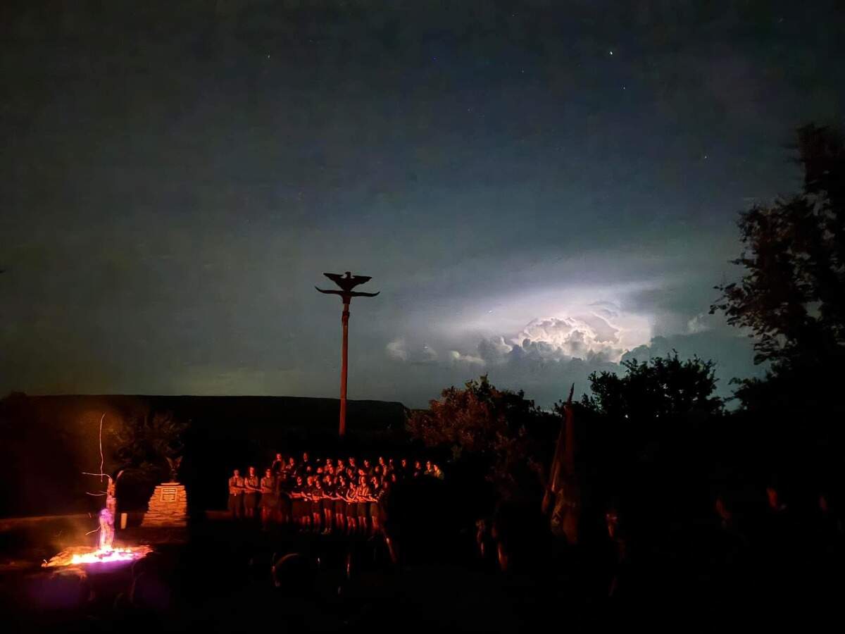 Scouts traditionally close a Worth Ranch campfire by singing songs about the camp’s history, including “Beautiful Worth” and the “Worth Ranch Song.” The Scouting America camp, located 60 miles west of Fort Worth in Palo Pinto County, officially opened its doors in 1930.