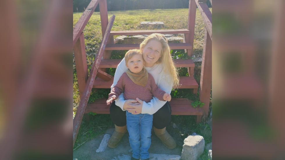Kasidy Stewart with her son Asher.
