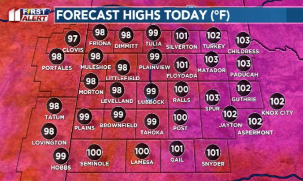 Another hot afternoon is on the way wit ha few more shots of rain like yesterday in store