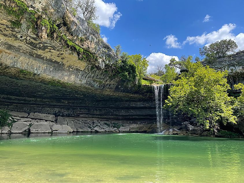 A creek and cypress trees near Dripping Springs, Texas
