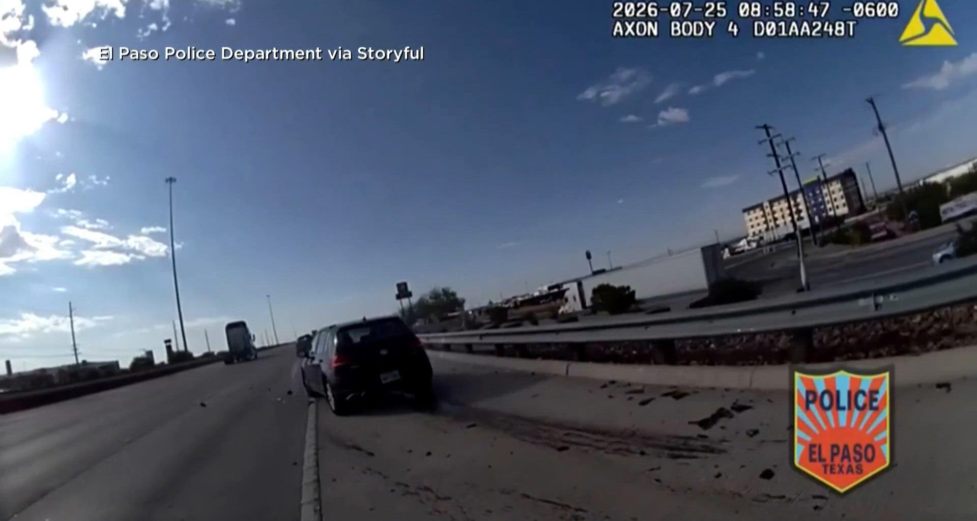 El Paso officer recovering after vehicle crashes into patrol car during traffic stop