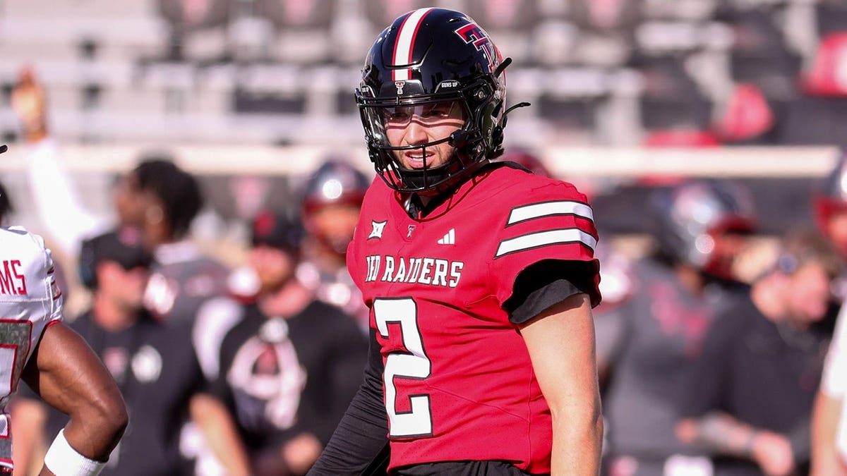 Texas Tech's Brendan Sorsby looking on during spring football game at Jones AT&T Stadium