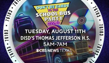 CBS News Texas hits the road to get back to school for "Don't Be Tardy to the School Bus Party: Vol. 4"