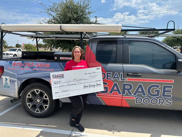 City Missions Receives 5000 Check from Ideal Garage Doors