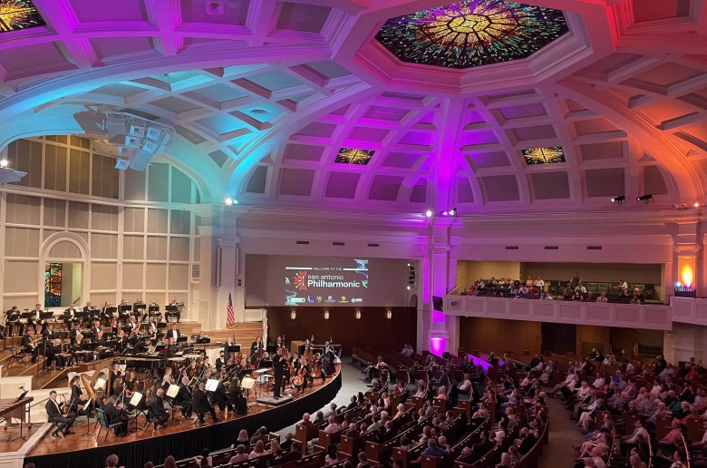The San Antonio Philharmonic performs at one of its prior venues, First Baptist Church.