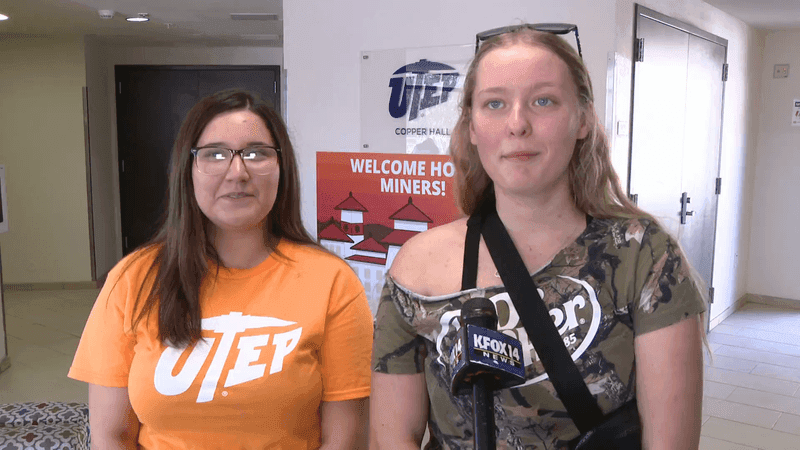 First-year students Dominique Perez and Anna Adkins. Aug. 20, 2026. Credit: KFOX14/CBS4