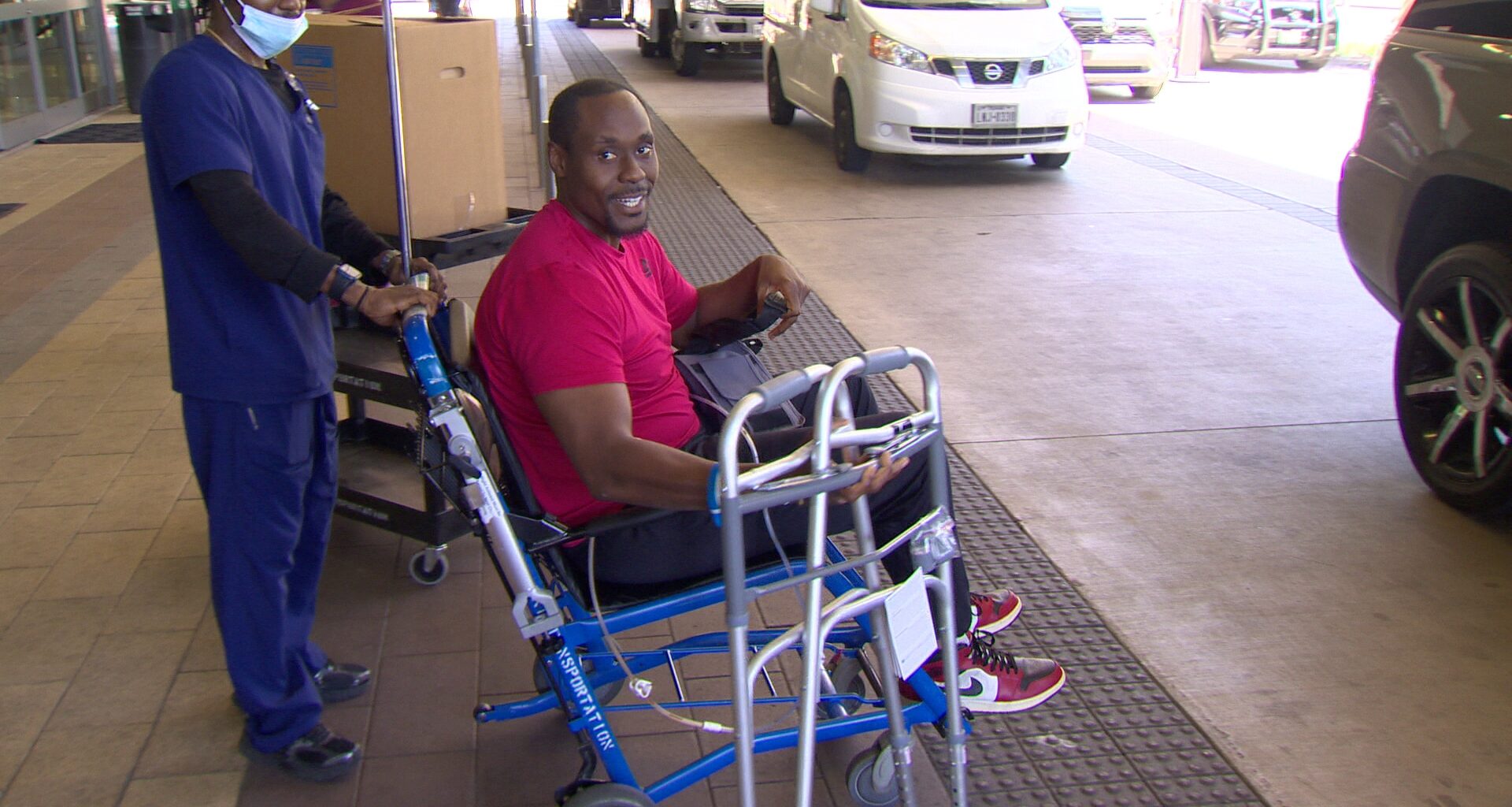 'Blessed to be out' | Dallas ISD officer leaves hospital after being shot with own gun in Sam's Club parking lot