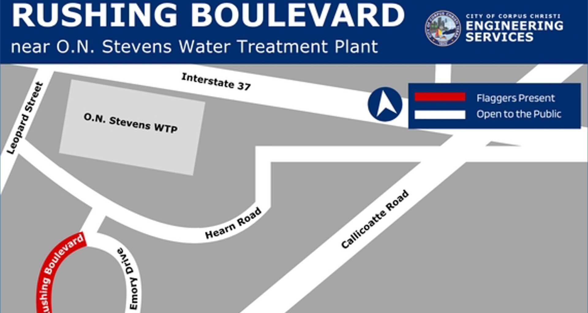 Traffic restrictions planned on Rushing Boulevard for pipeline work