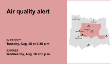 Ozone pollution alert issued for North Texas for Wednesday