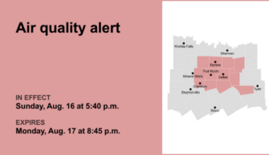 Ozone pollution alert for North Texas for Monday
