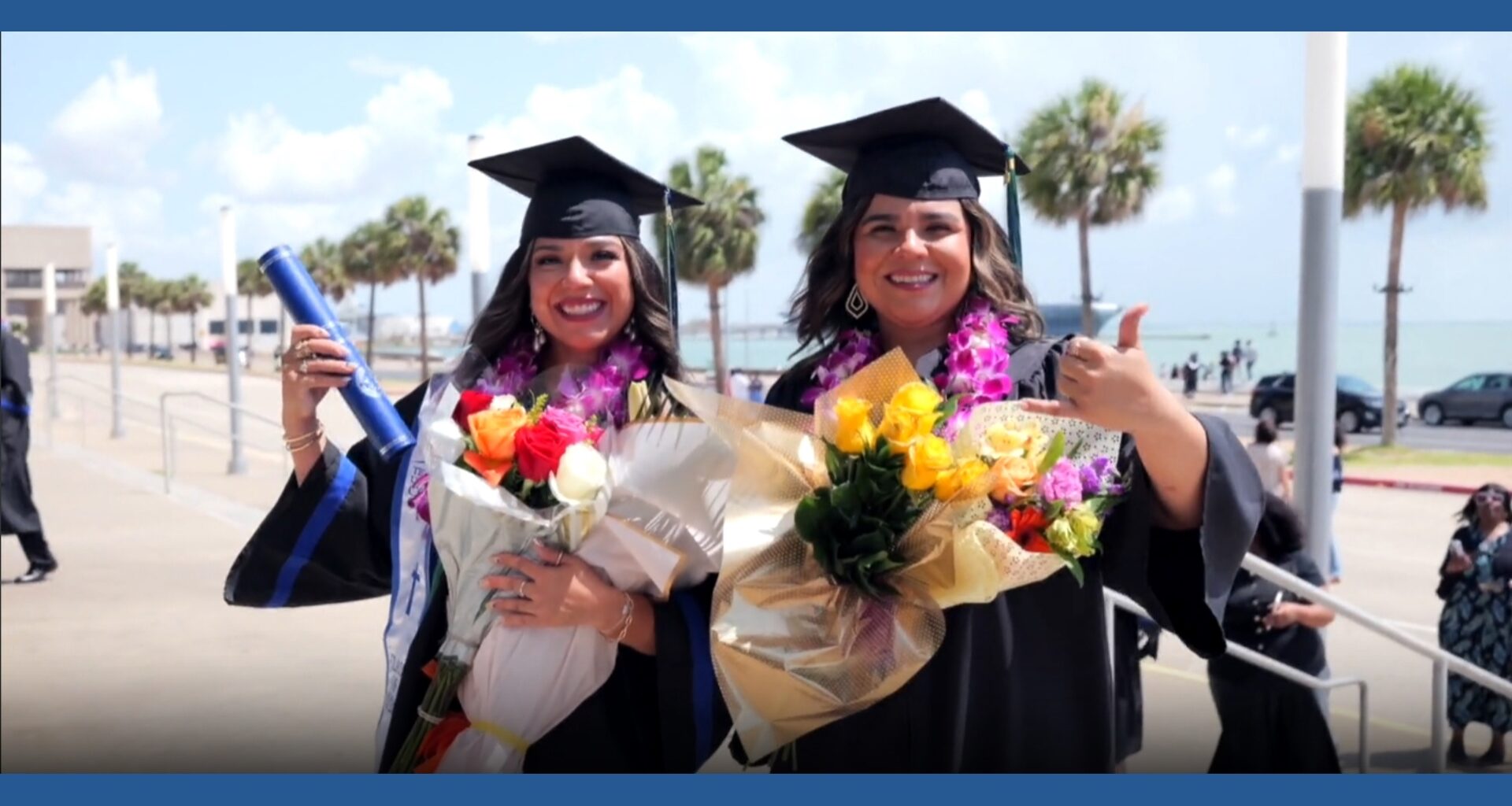 Sisters share long-awaited graduation moment, honoring sister they lost