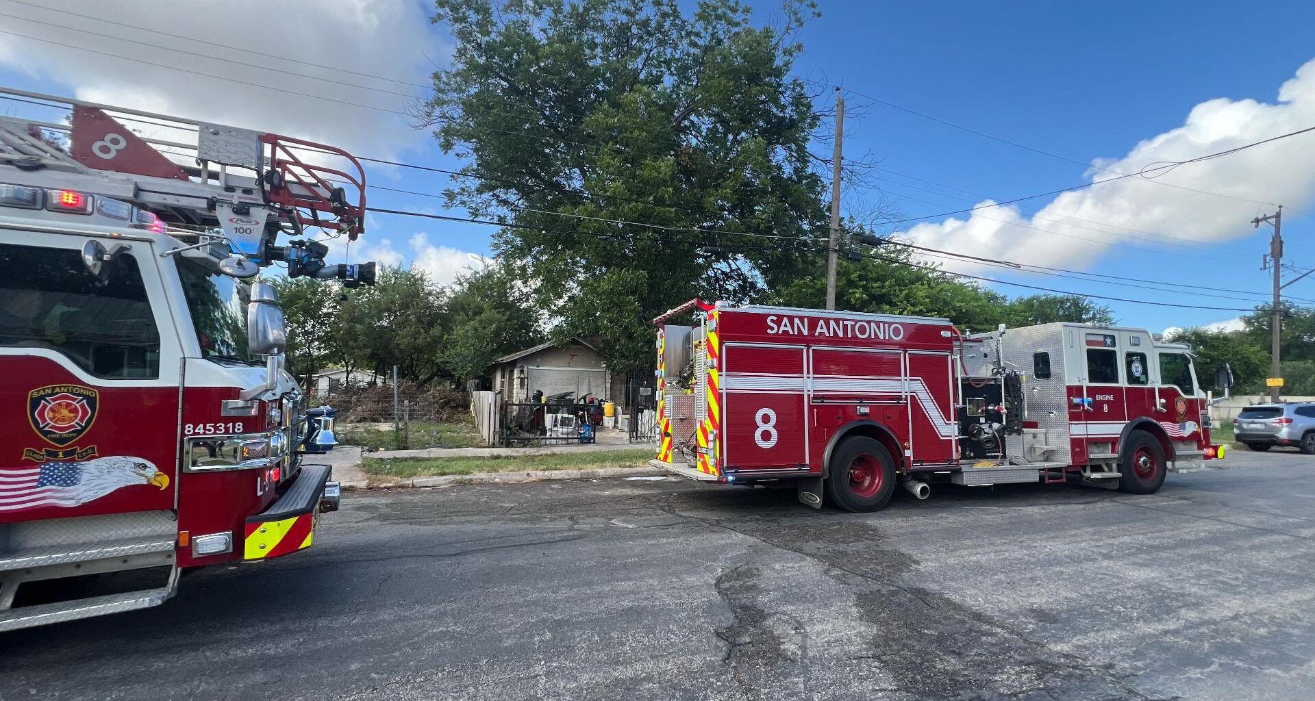 Fire damages add-on structure behind San Antonio home, officials say