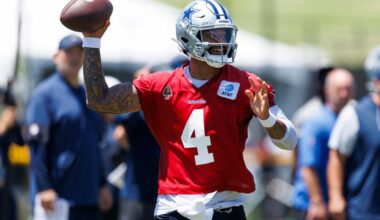 Dallas Cowboys first-team snap counts on second day of practice