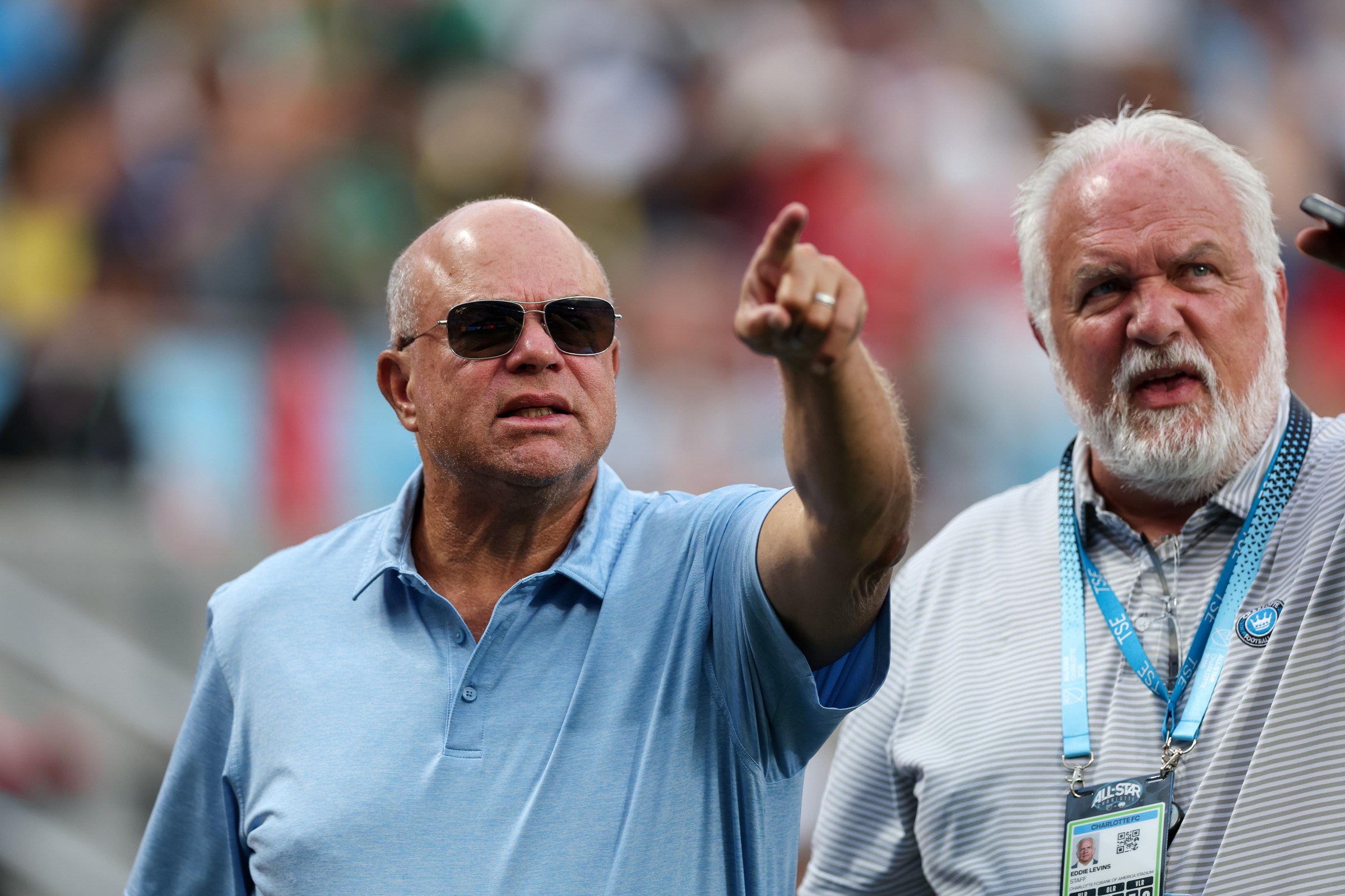 CHARLOTTE, NC - JULY 29: David Tepper (L) appears before the 2026 MLS All-Star Game between MLS All-Stars and Liga MX All-Stars at Bank of America Stadium on July 29, 2026 in Charlotte, North Carolina. (Photo by Cory Knowlton/ISI Photos/ISI Photos via Getty Images)