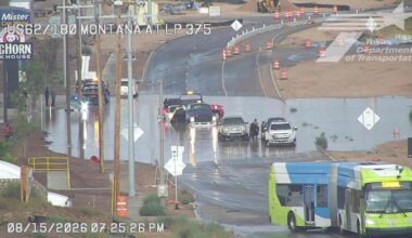 Part of Montana in far East El Paso closed from flooding