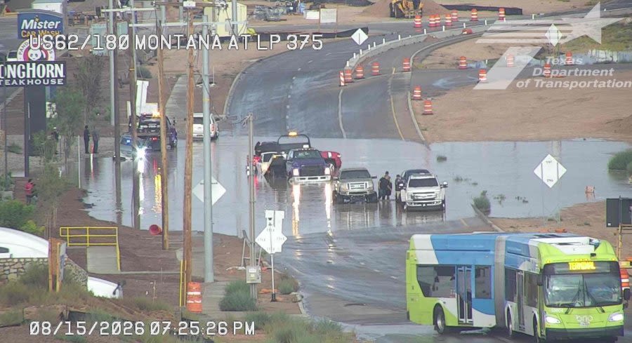 Part of Montana in far East El Paso closed from flooding