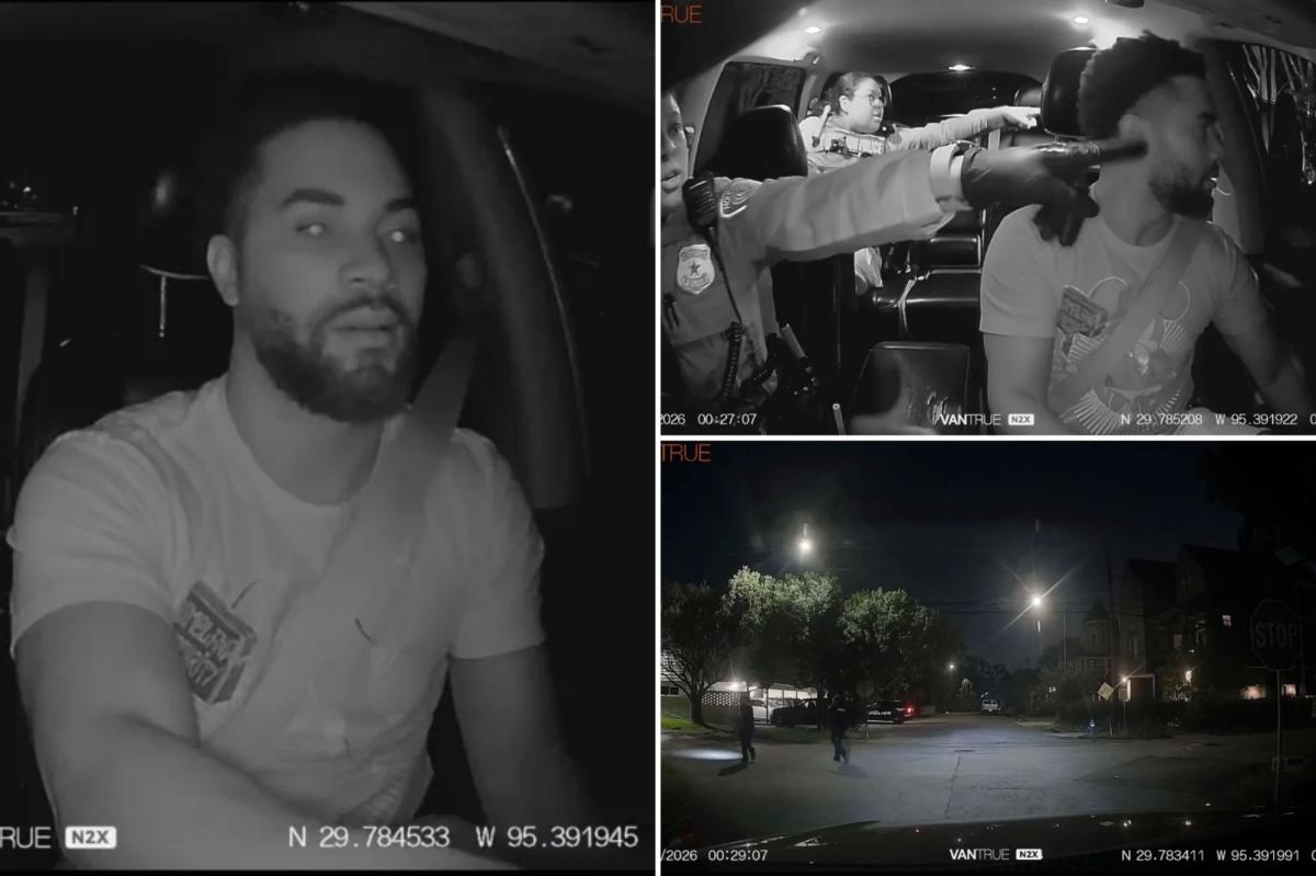 Houston cops jump in Uber, demand driver chase down fleeing suspect in wild video clip