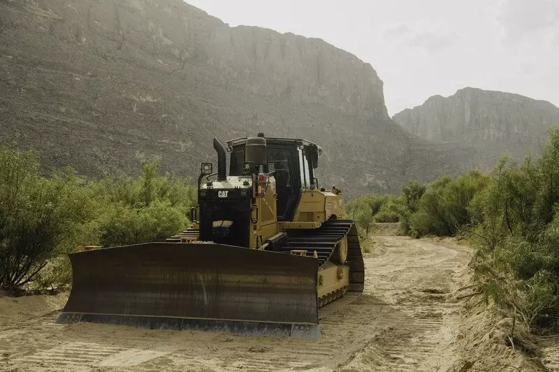 Federal contractors begin border barrier construction near Santa Elena Canyon, inside Big Bend National Park. Taken August 6, 2026.