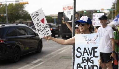 Opponents of Big Bend border construction take protest to the Texas Parks and Wildlife Commission