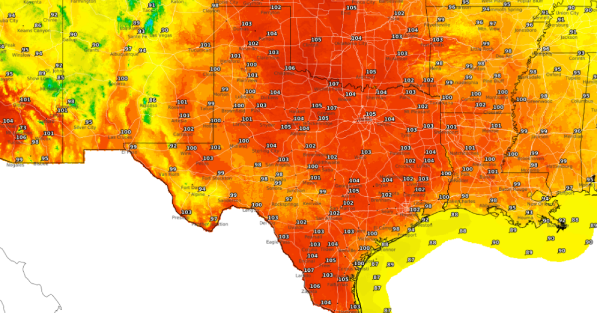 Much of Texas to reach highs of over 100 degrees this weekend