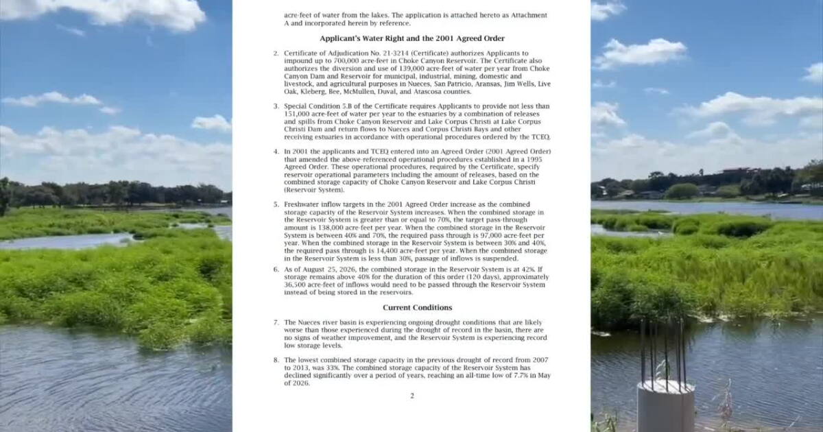 TCEQ approves emergency order to pause reservoir water releases