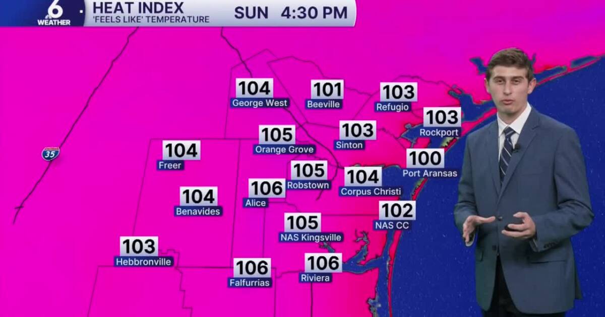 NEW RECORD HIGH: 103 degrees in Corpus Christi today, temps remain above 100