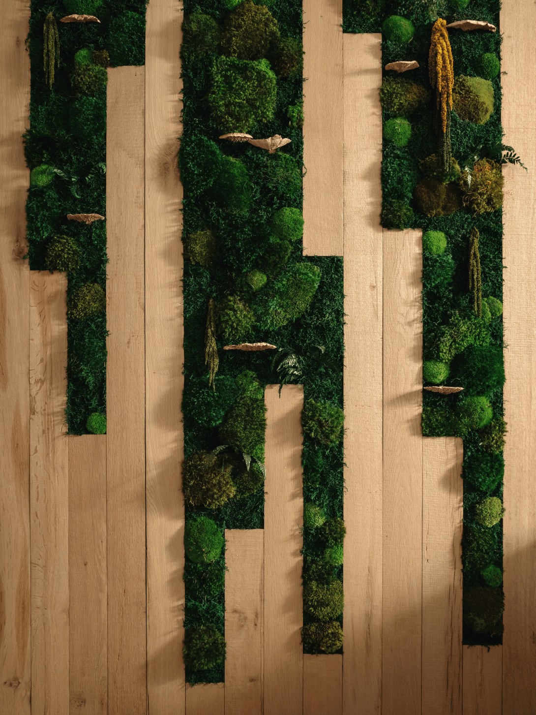 Mur de mousse végétale, signature biophilique du 1 Hotel Austin