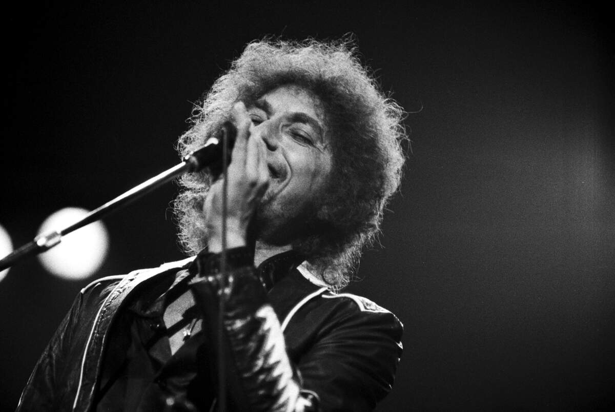 Bob Dylan in concert at the Tarrant County Convention Center on Nov. 24, 1978.