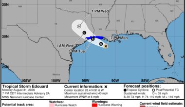 Tropical Storm Edouard forms in Gulf, heads toward Southeast Texas