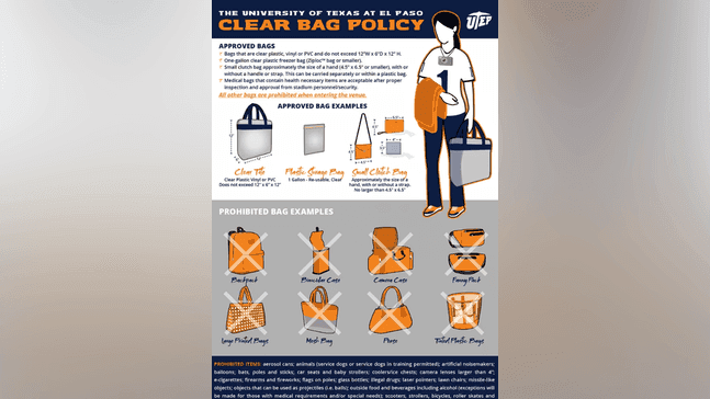 UTEP Sun Bowl clear bag policy (credit: UTEP)