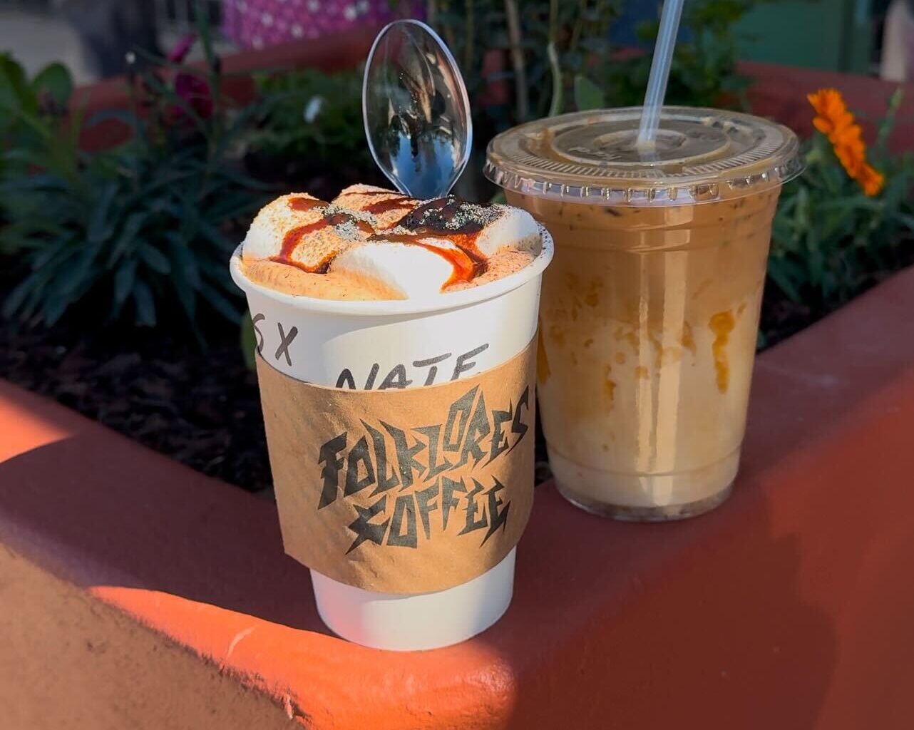 Coffee drinks from Folklores Coffee House.