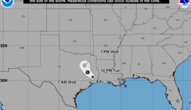 Tropical Storm Edouard Spaghetti Models Show Impact Zone Through Texas