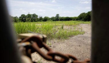 The former site of Shingle Mountain on S. Central Expressway photographed on Wednesday, May 11, 2022, in Dallas, TX. The Dallas City Council is voting to make budget adjustments that includes $2 million to do environmental cleanup at the Shingle Mountain site.