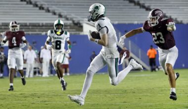 Dallas Cowboys quarterback Joe Milton III (10) throws a first quarter pass against the New Orleans Saints in a preseason game at AT&T Stadium in Arlington, August 28, 2026.