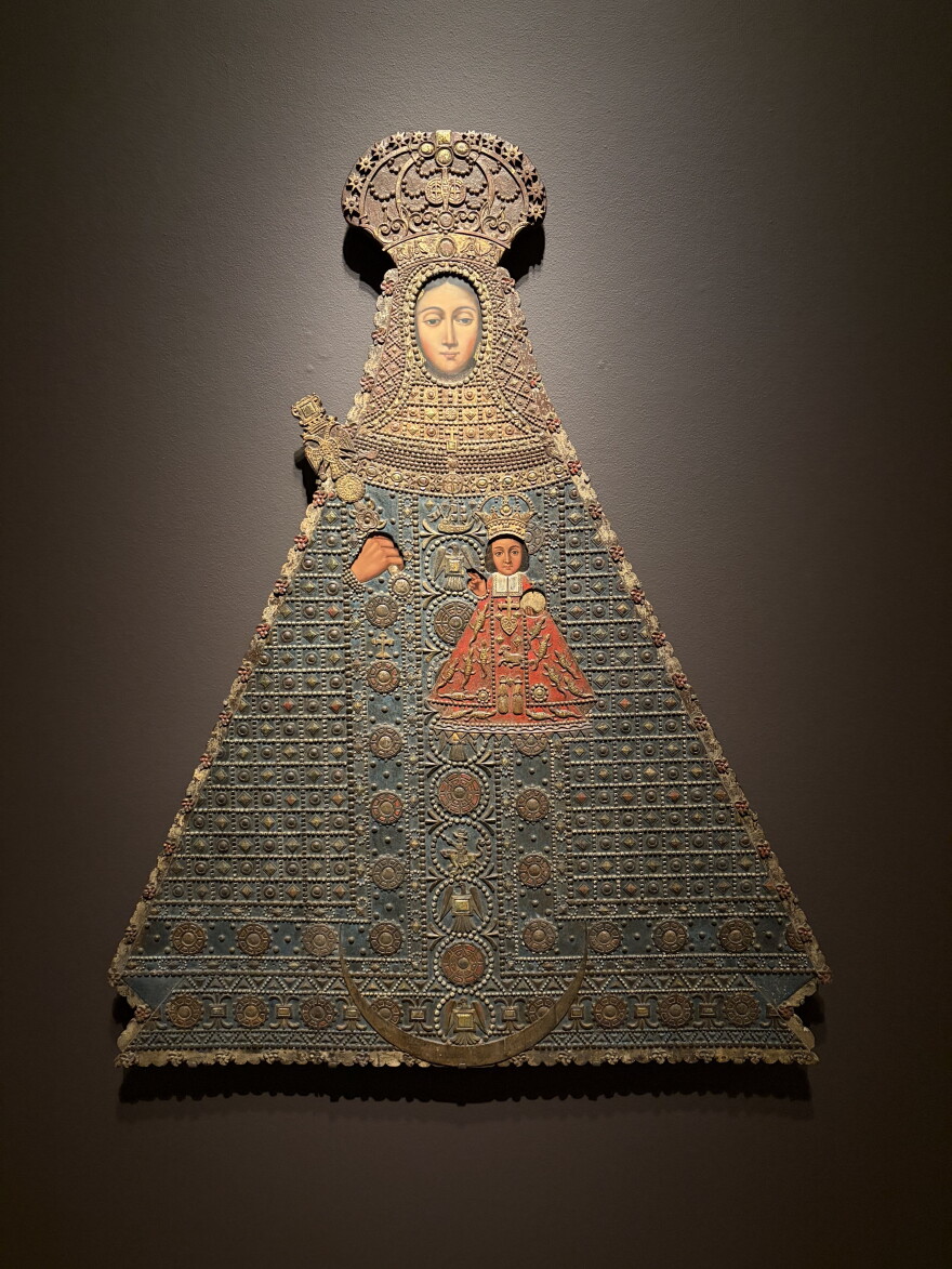 "Our Lady of Guadalupe of Exremadura Sucre" was created by an unknown artist in the 18th century. It is part of the new exhibition at the Meadows Museum "Spectacles of Power and Faith: Colonial South American Art from the Thoma Foundation."