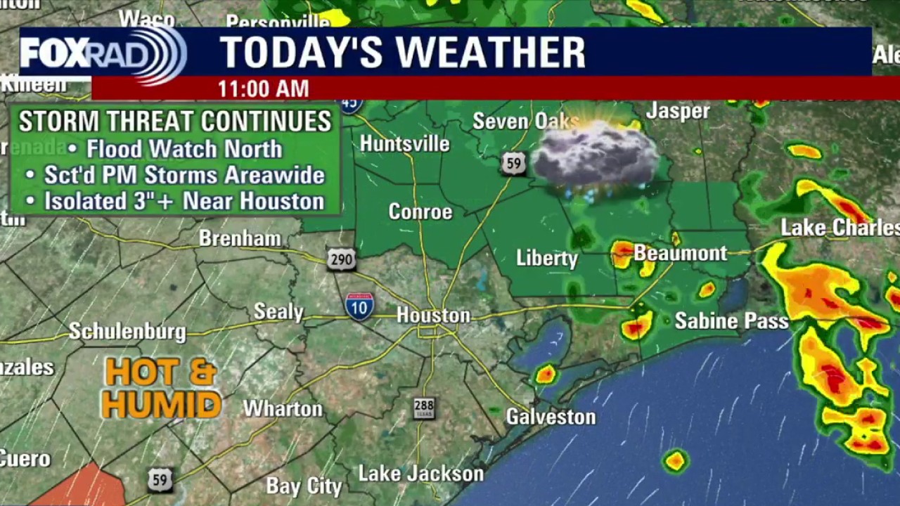 Houston weather: Scattered storm chances Thursday, flood watches remain