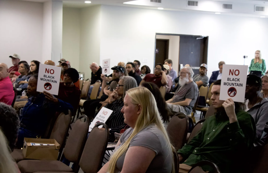 Residents from Forest Hill and Fort Worth filled a conference room March 11 where Black Mountain CEO Rhett Bennett and engineering consultant Bob Riley hosted a town hall on a planned data center.