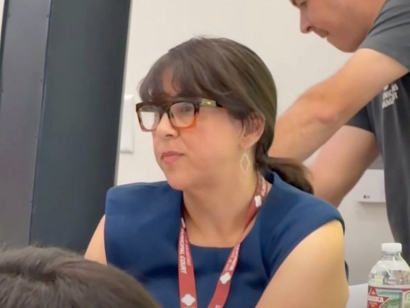 Councilwoman Phyllis Viagran faces hecklers over her opposition to public vote on Spurs arena