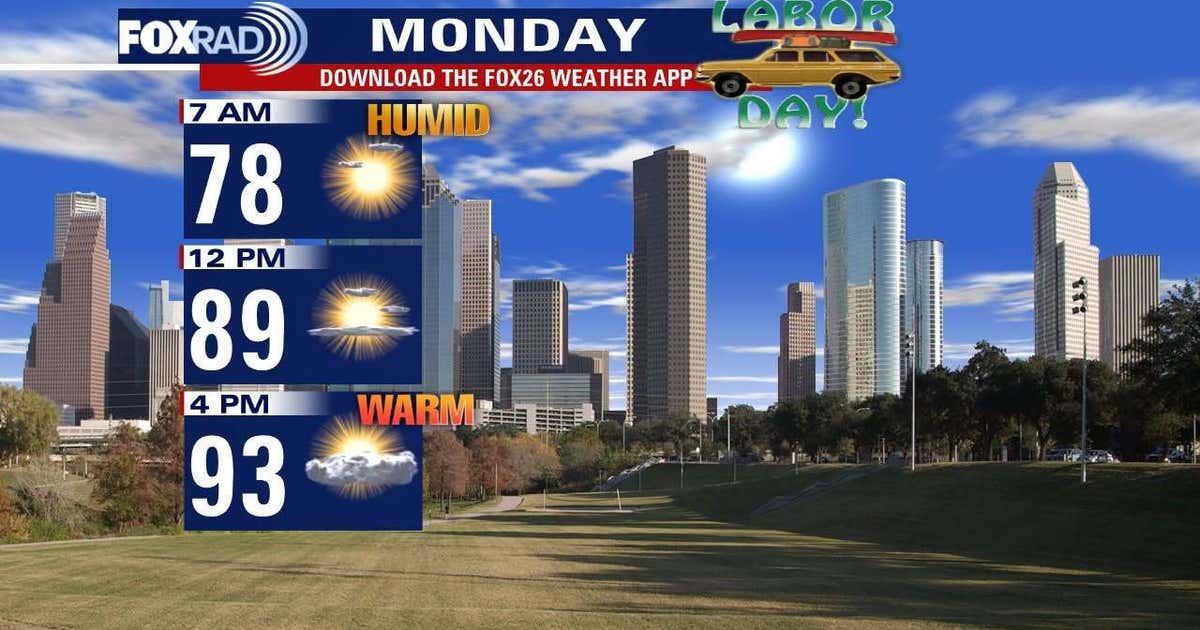 Houston weather: Lower rain chances for Labor Day, slight bump for rest of the week
