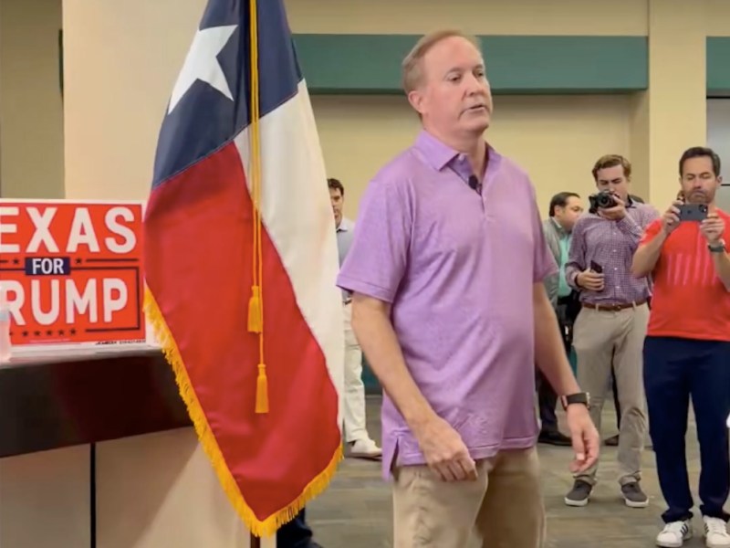 Internet users roast Ken Paxton’s outfit choice for San Antonio block walk