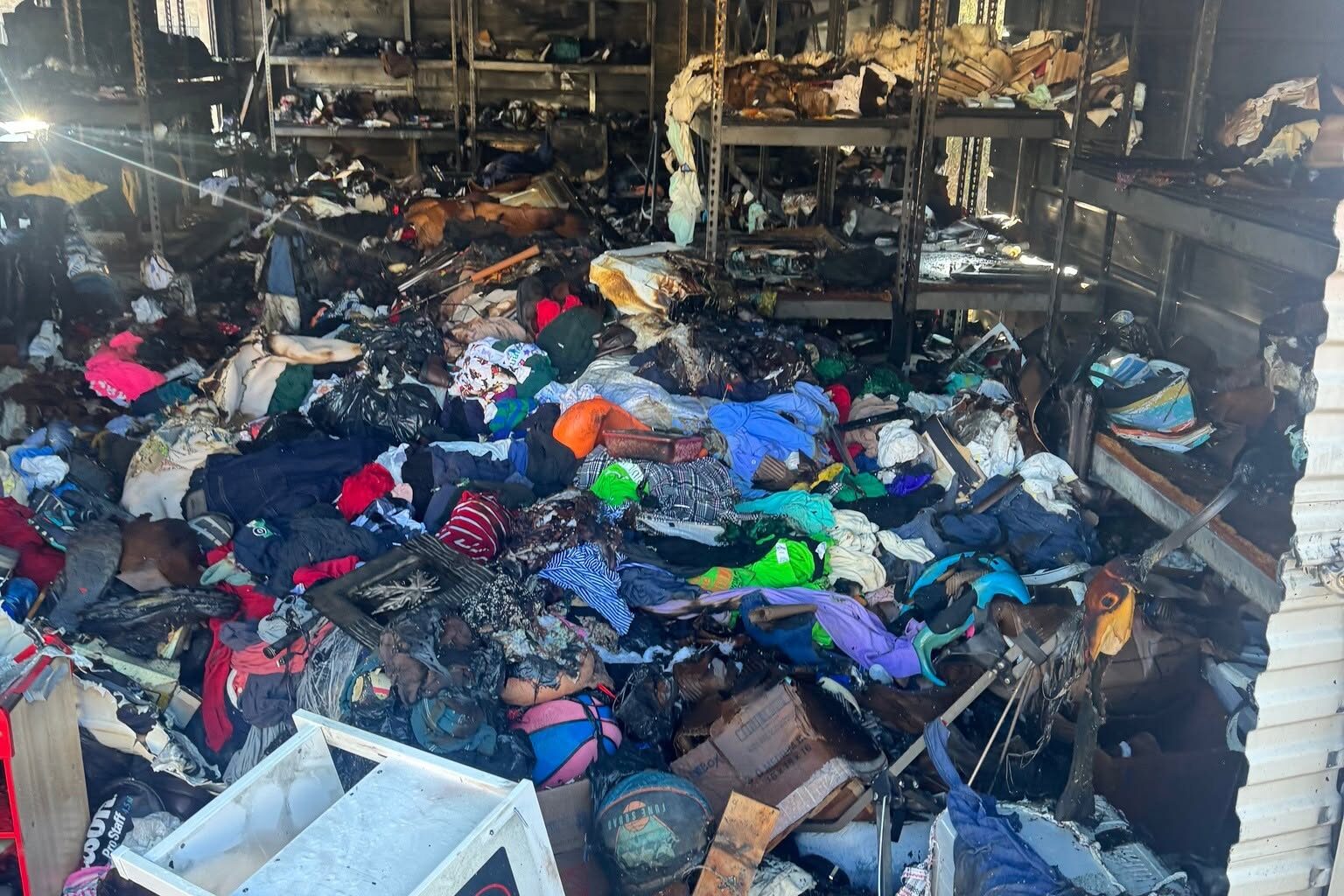 Presbyterian Night Shelter issued a plea for donations after a fire destroyed a storage facility Sunday.