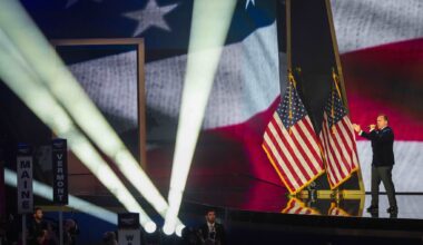 Christopher Macchio sings the national anthem at the Republican convention in Dallas, Thursday, Sept. 10, 2026.