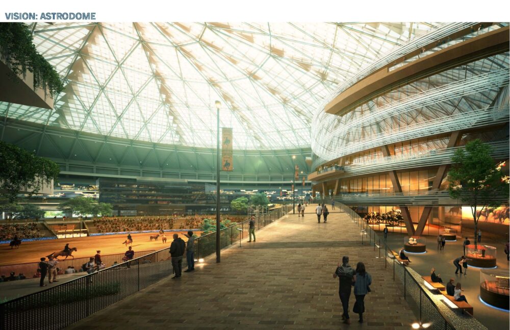 Astrodome redesign renderings from the Astrodome Conservancy.