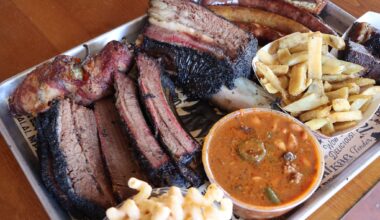 A selection from the Kafi BBQ menu, Sunday, June 28, 2026, in Irving, Texas. (Ulaa Kuziez/Religion News Service via AP)