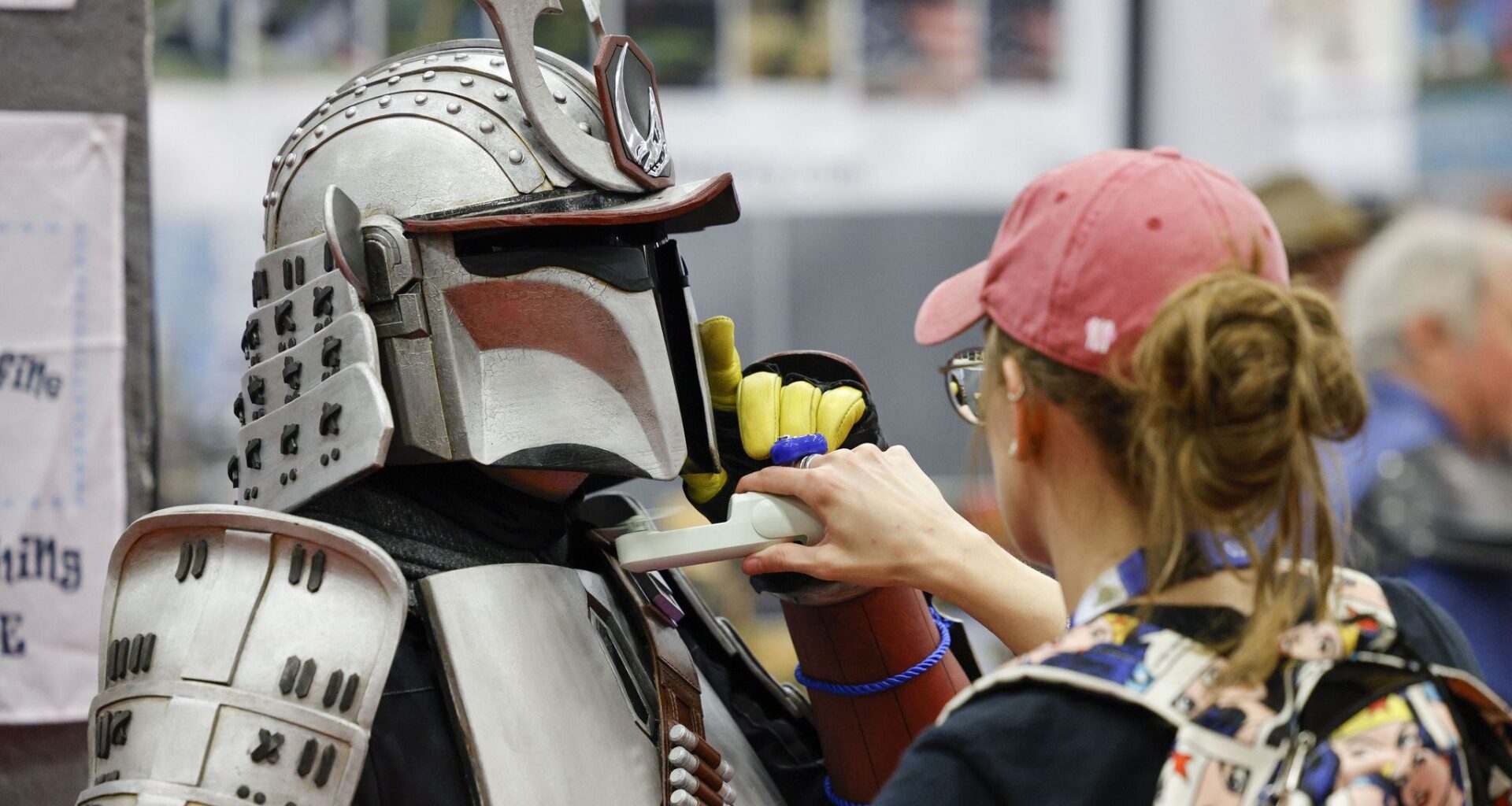 From left, Zay Moore, Umeko Woods, Jackson Rogers, and Mel Gonzalez react during FAN EXPO, a sci-fi, horror, anime, and gaming event at the Kay Bailey Hutchison Convention Center, in Dallas, Texas, Saturday, September 12, 2026.