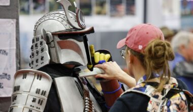 From left, Zay Moore, Umeko Woods, Jackson Rogers, and Mel Gonzalez react during FAN EXPO, a sci-fi, horror, anime, and gaming event at the Kay Bailey Hutchison Convention Center, in Dallas, Texas, Saturday, September 12, 2026.