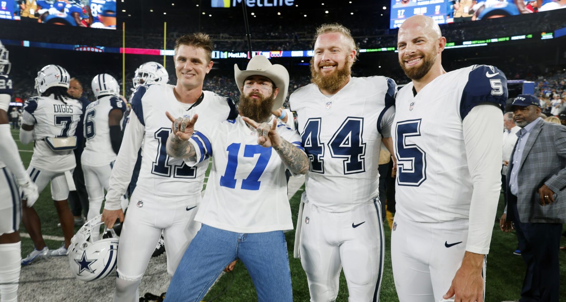 Texas players celebrate their win over Ohio State in an NCAA college football game in Austin, Texas, Saturday, Sept. 12, 2026. (AP Photo/Eric Gay)
