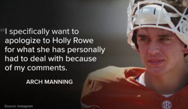 Texas Longhorns star QB Arch Manning apologizes to ESPN reporter for fake AI video reaction