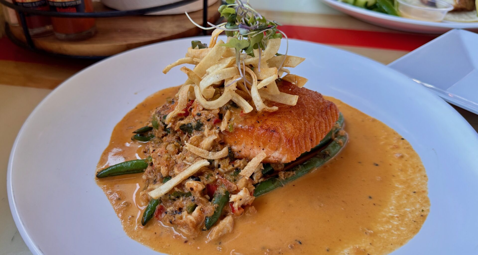 The salmon special with a blue crab sauce.